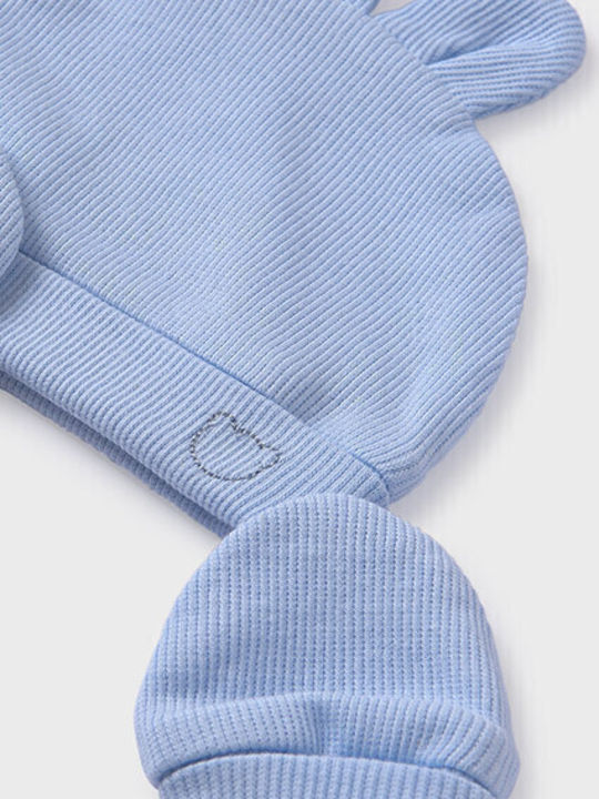 Kids Beanie Set with Gloves Fabric Light Blue for Newborn