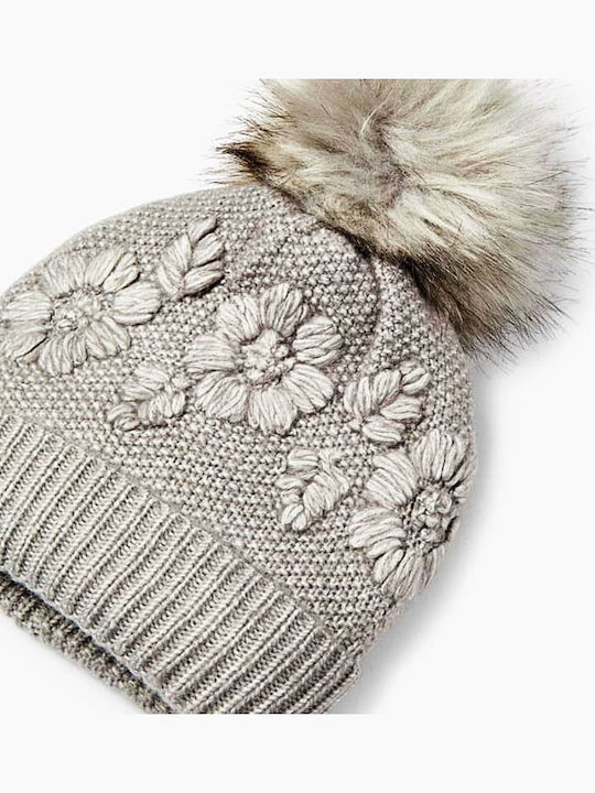 Kinder Mütze Set Gestrickt Gray