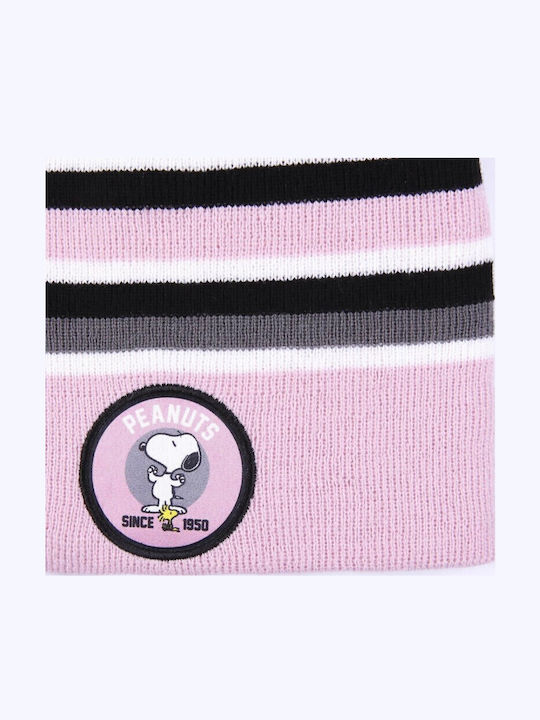 Snoopy Детска Плетена Шапка Розова