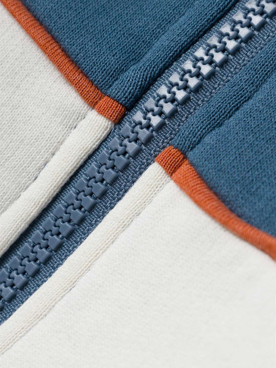 Kids Sweatshirt Cardigan Cotton with Hood Blue