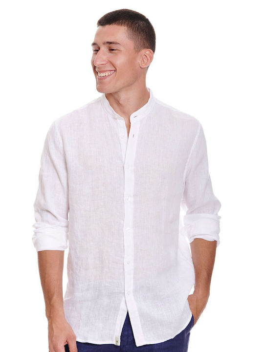 Funky Buddha Linen Shirt Optic White