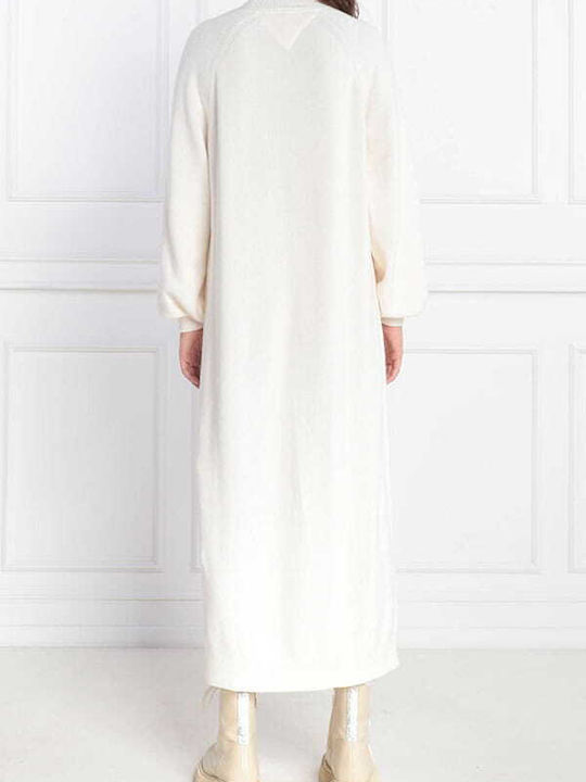 Tommy Hilfiger Καλοκαιρινό Maxi Φόρεμα με Σκίσιμο Λευκό
