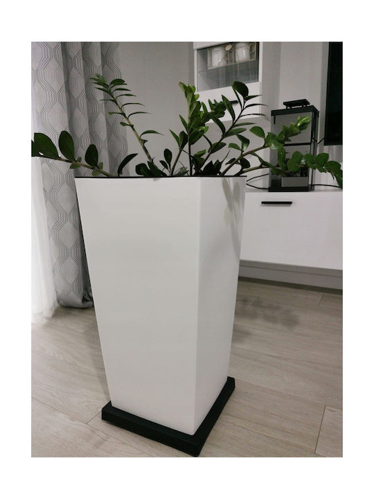 Prosperplast Urbi High Γλάστρα Πλαστική Λευκή 14x14x26.5εκ.