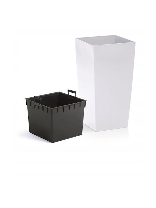 Prosperplast Urbi High Γλάστρα Πλαστική Λευκή 14x14x26.5εκ.