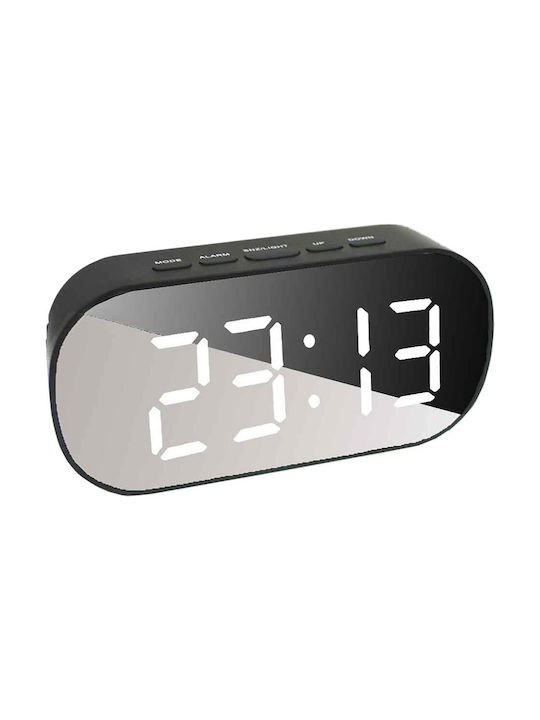 DT-6506 Tabletop Digital Clock with Alarm White/Black