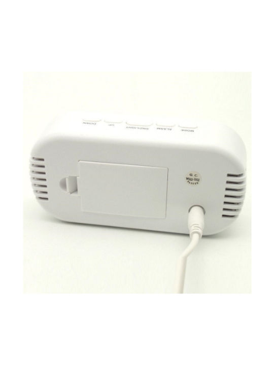 DT-6506 Ceas De Masă Digital Led Din Plastic Cu Ceas Deșteptător Alb/Negru