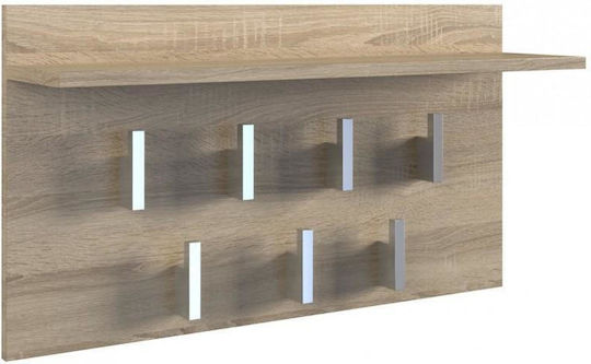 Topeshop Hölzernes Wandhalterung mit 7 Haken 70x20x18cm