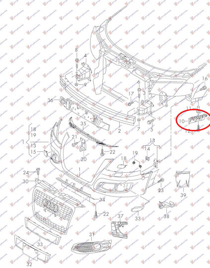 Prasco Βάση Προφυλακτήρα Αυτοκινήτου για Audi A3