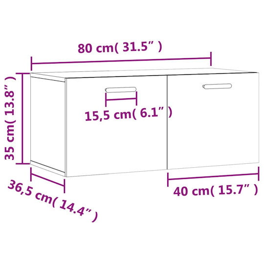 vidaXL Badezimmerschrank B80xT36.5xH35cm Gray