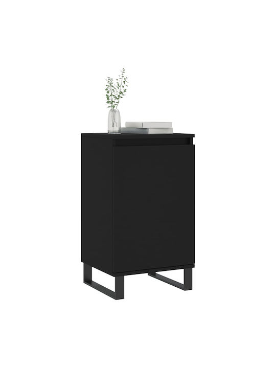 Wohnzimmer Schrank aus Holz und Metall Schwarz 40x35x70cm