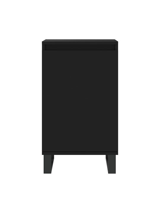 Wohnzimmer Schrank aus Holz und Metall Schwarz 40x35x70cm