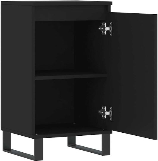 Living Room Cabinet Made of Wood and Metal Black 40x35x70cm