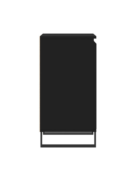 Wohnzimmer Schrank aus Holz und Metall Schwarz 40x35x70cm