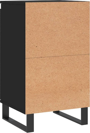 Living Room Cabinet Made of Wood and Metal Black 40x35x70cm