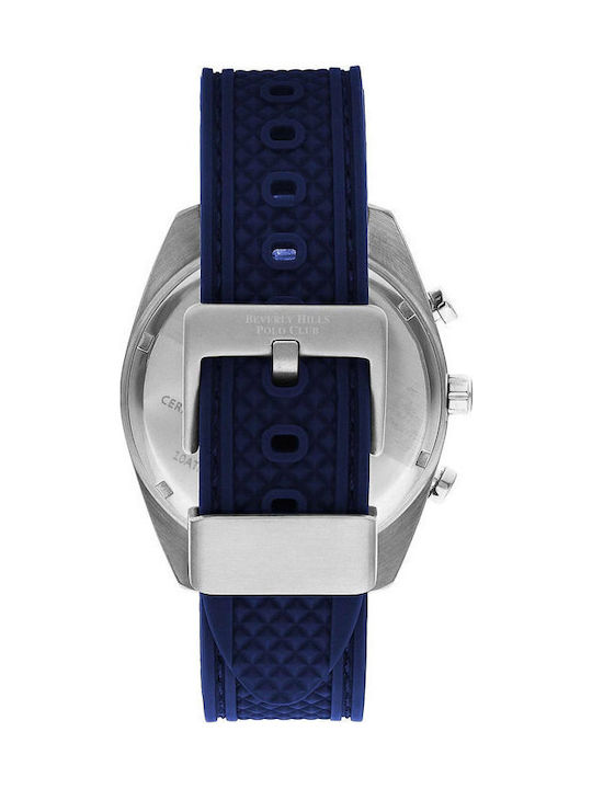 Beverly Hills Polo Club Men's Watch Battery with Blue Rubber Strap