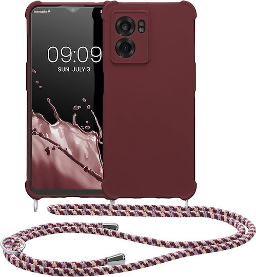 KWmobile Matte Back Cover Silicon cu Curea Bordeaux Violet (Realme Narzo 50 5G)