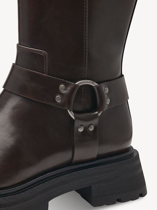 Ghete dama Biker Culoare Full Face Maro