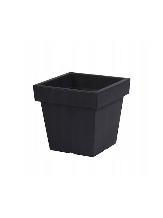 Prosperplast Lofly Квадратна Ниска Саксия За Цветя Пластмасова Сива 28.9x28.9x27.1см
