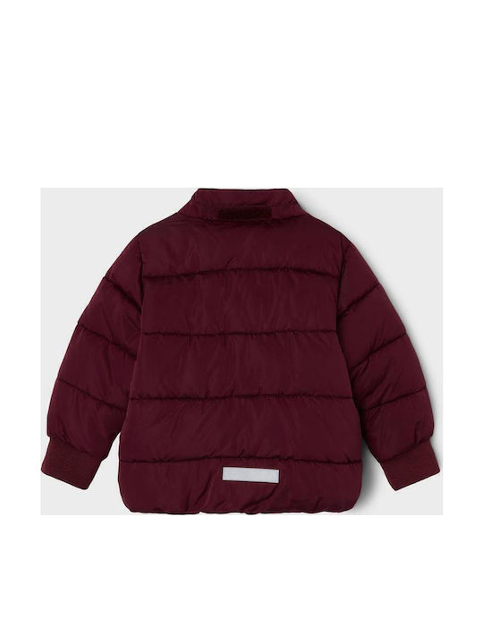 Kinder Freizeitjacke Kurz mit Kapuze Burgundisch
