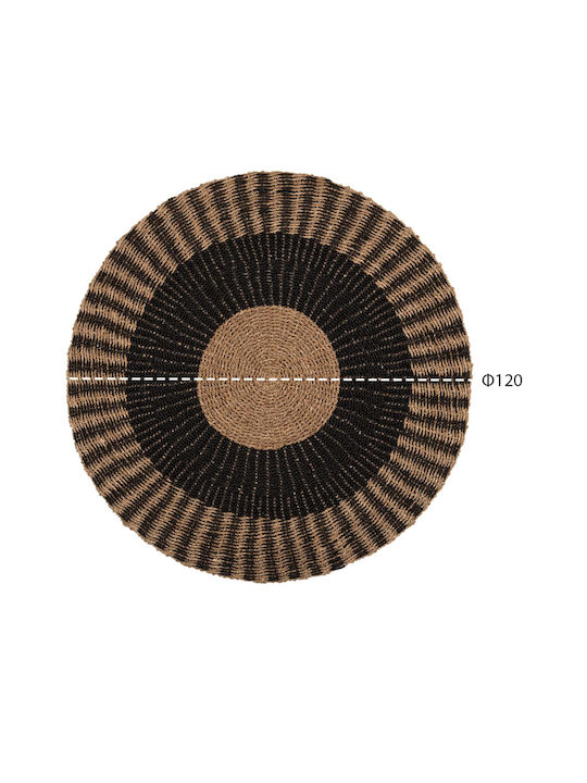 Freebox Rug Round Summer Wicker Black