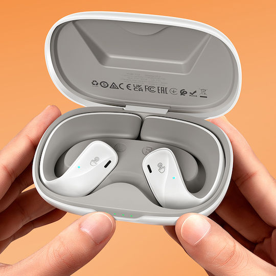 Hoco EQ4 In-ear Bluetooth Handsfree Ακουστικά με Θήκη Φόρτισης Λευκά
