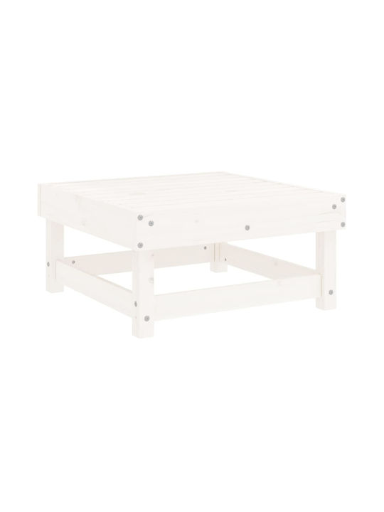 Hölzernes Gartenhocker Würfel Außeneinsatz mit Kissen Weiß 61x60,5x30cm