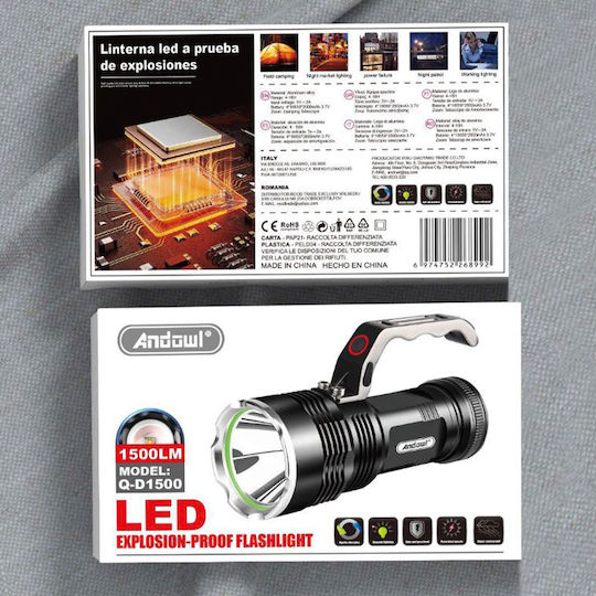 Andowl Proiector de Mână LED cu Luminozitate Maximă 1500lm Qd1500