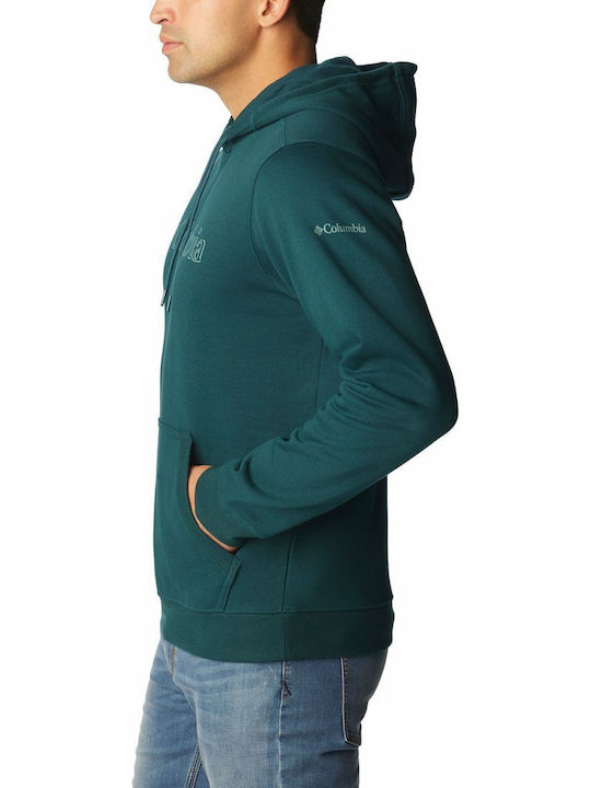 Columbia Herren Sweatshirt mit Kapuze und Taschen Petrol Blau