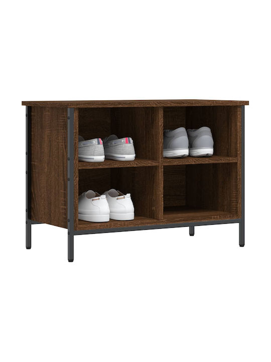 Holz Schuhschrank mit 4 Regalen Gelb L69xW35xH50cm