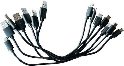 Moovy Σετ 7 Mini Καλωδίων Lightning - Type C - Micro USB - 0.25m (MGODOCKCABLES)