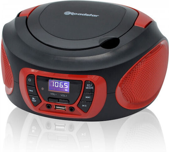 Roadstar CDR-365U Portable Sound System With CD MP3 USB Radio Red