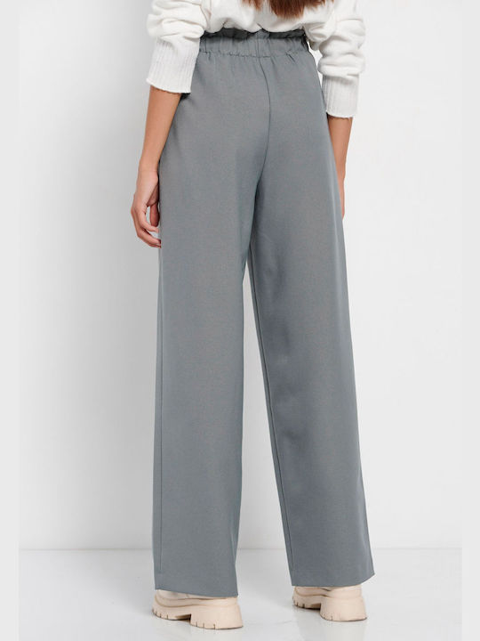 Funky Buddha Women's Fabric Trousers in Regular Fit Sage Leaf