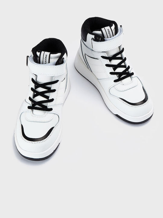 Παιδικά Sneakers High με Σκρατς Λευκά
