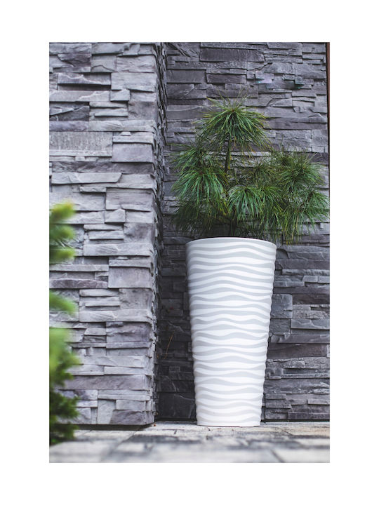 Form Plastic Sahara Dunes Slim Γλάστρα Πλαστική Λευκή 39.5x39.5x79.5εκ.