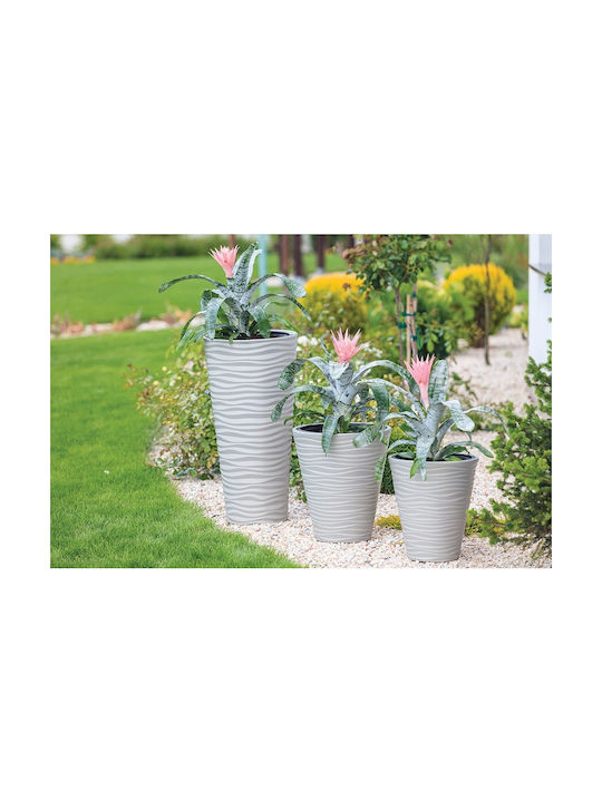 Form Plastic Sahara Dunes Slim Γλάστρα Πλαστική Λευκή 39.5x39.5x79.5εκ.