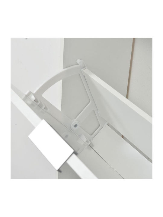 Ξύλινη Παπουτσοθήκη Base 13 με 3 Ράφια Λευκή Μ58xΠ18xΥ119cm