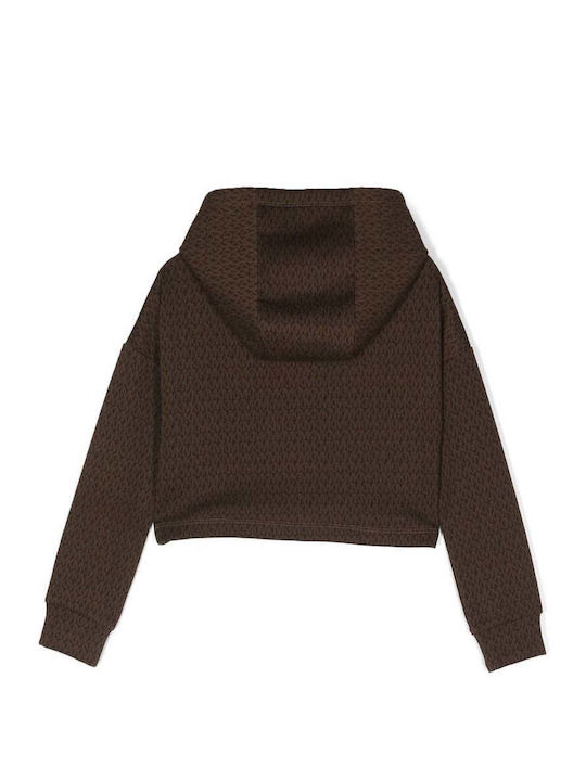 Michael Kors Kids Sweatshirt Cropped with Hood Brown