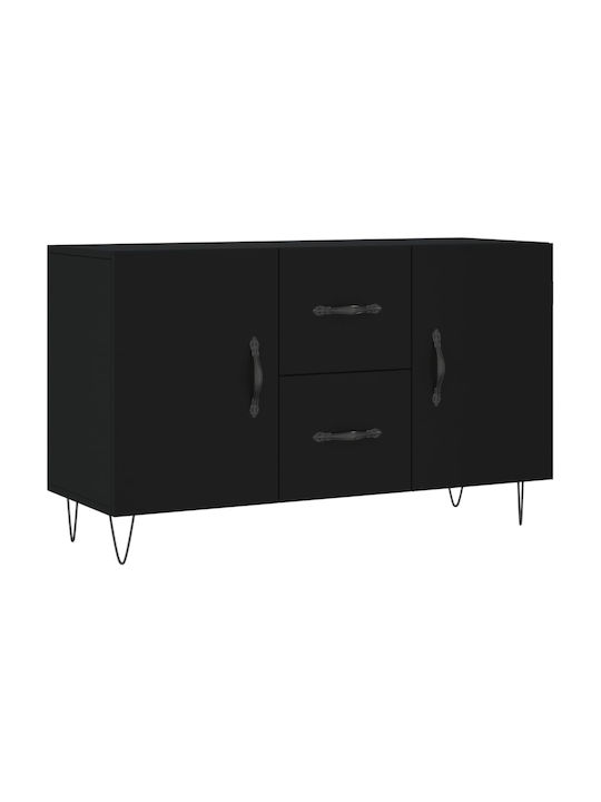 Wooden Buffet with Drawers Black L100xW36xH60cm