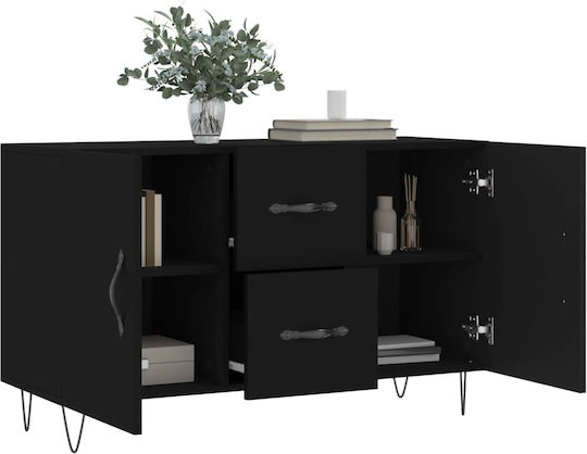 Wooden Buffet with Drawers Black L100xW36xH60cm