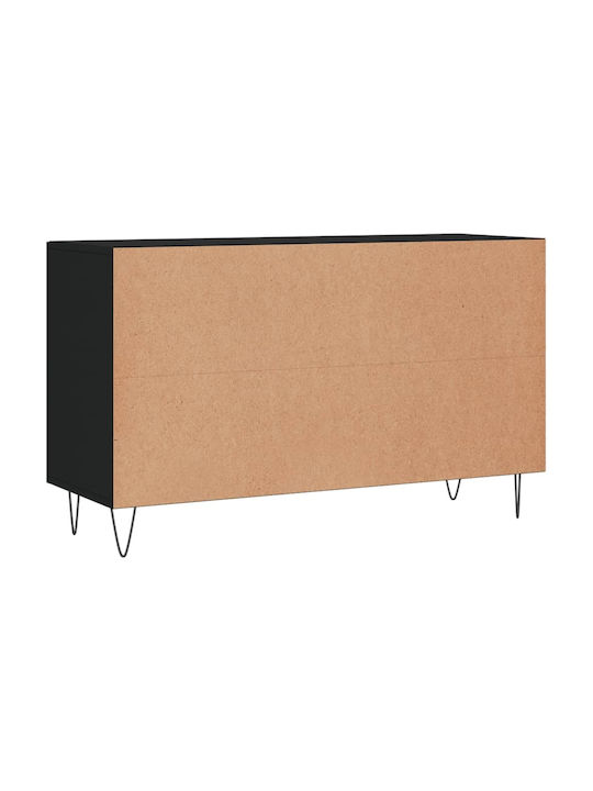 Wooden Buffet with Drawers Black L100xW36xH60cm