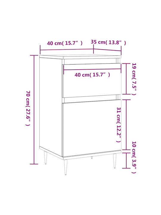 Wooden Office Cabinet 40x35x70cm