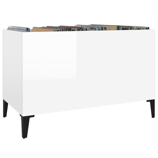 vidaXL Glossy Hi-Fi Furniture White 38x74.5x48cm