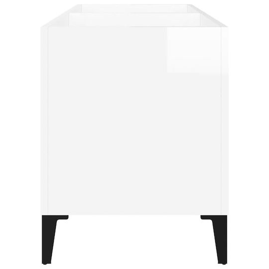 vidaXL Glossy Hi-Fi Furniture White 38x74.5x48cm