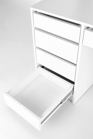 Masă de machiaj Hollywood XL Albă cu Oglindă 120x50x140buc