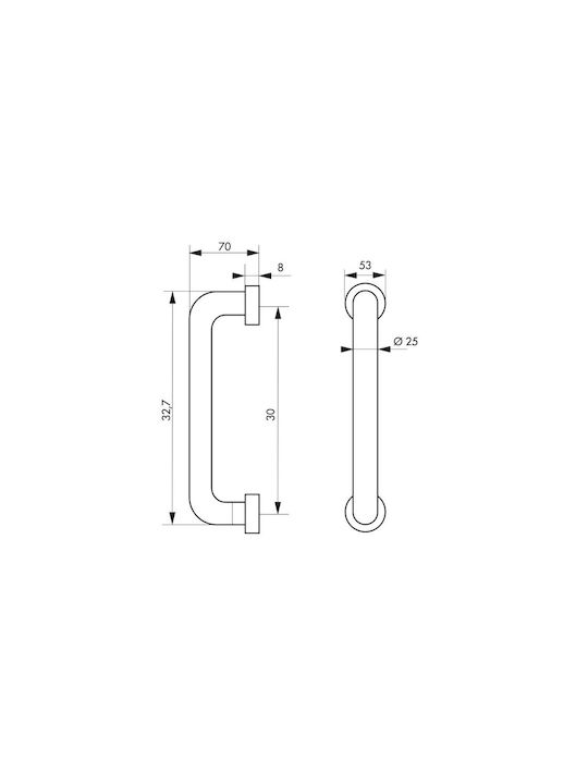 Thirard Handle Front Door 00067514 Pair Silver