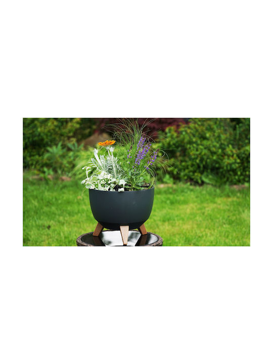 Lamela Roma Γλάστρα Πλαστική Anthracite 29x29x23εκ.