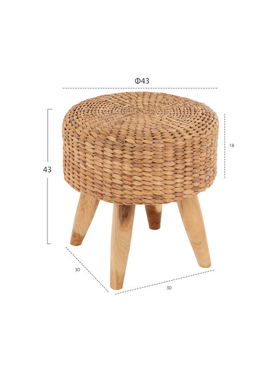 Stool For Living Room Wicker Beige 43x43x43cm