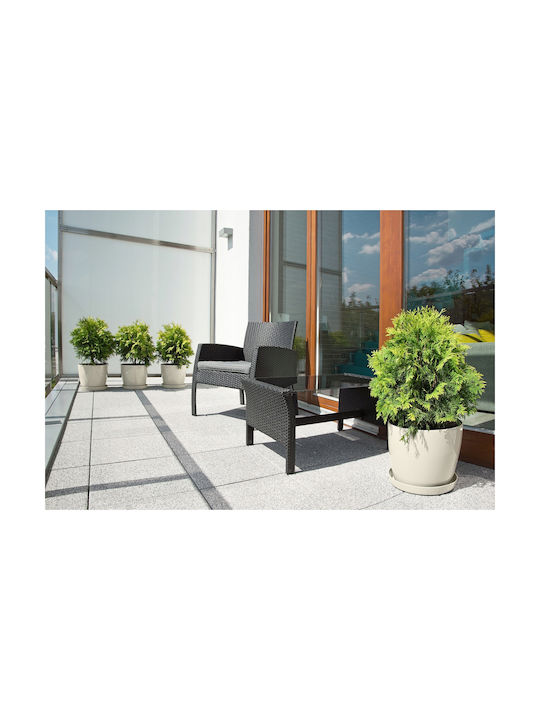 Lamela Magnolia Γλάστρα Πλαστική Λευκή 25x25x22εκ.