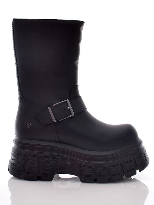 Windsor Smith Seek Biker Boots Black 0112000897