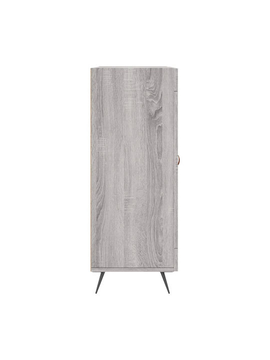 Living Room Display Cabinet made of Wood and Metal with Grey Glass 69.5x34x90cm